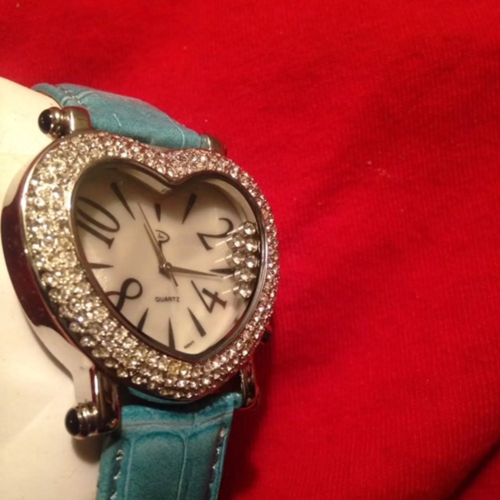 Heart 💙jeweled  watch blue